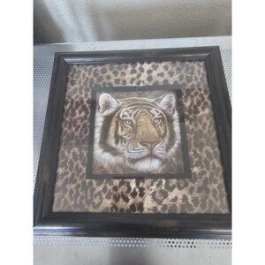 Ruane Manning Elusive Encounters "Shadow In The Night" Tiger Wall Art Framed